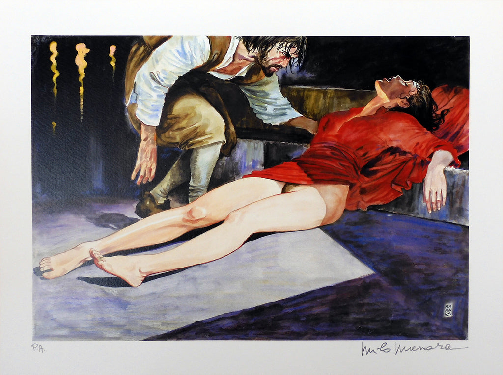 Stampa Firmata Caravaggio Pittore E La Modella