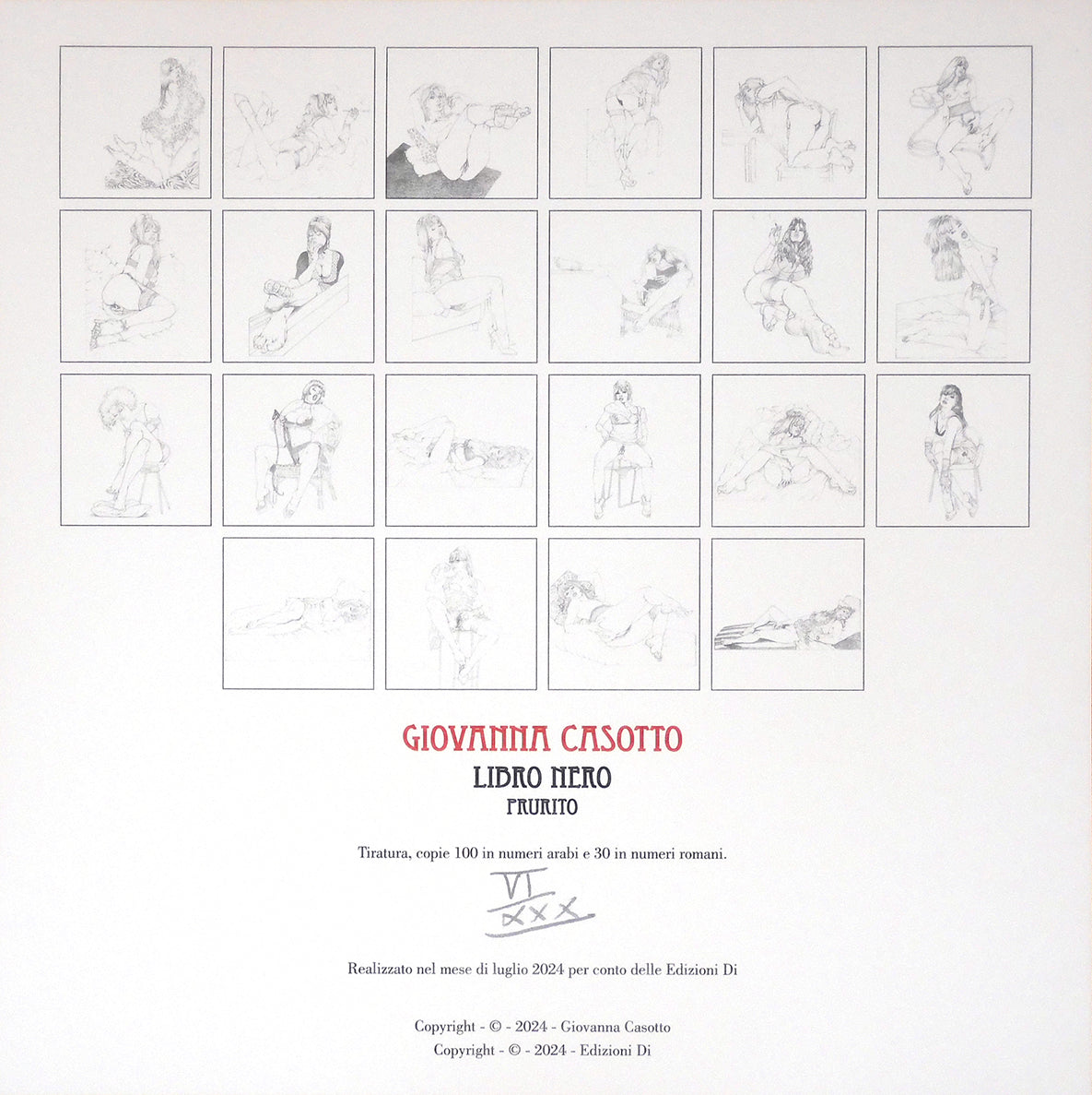 Portfolio Libro nero - Prurito con disegno originale 24