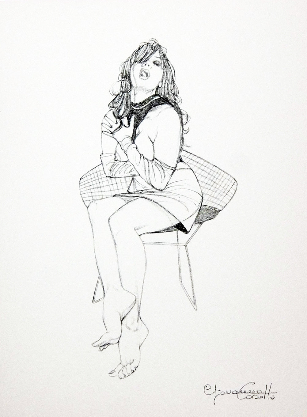 Portfolio Sketch Book con Disegno Originale N ° 25 - P.A. -