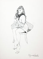 Portfolio Sketch Book con Disegno Originale N ° 25 - P.A. -