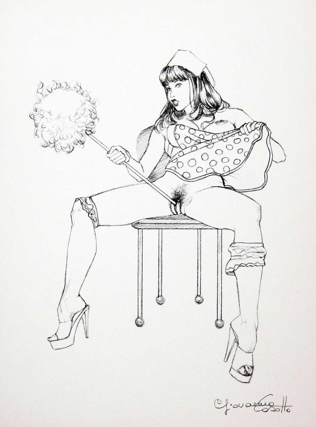 Portfolio Sketch Book con Disegno Originale N ° 25 - P.A. -
