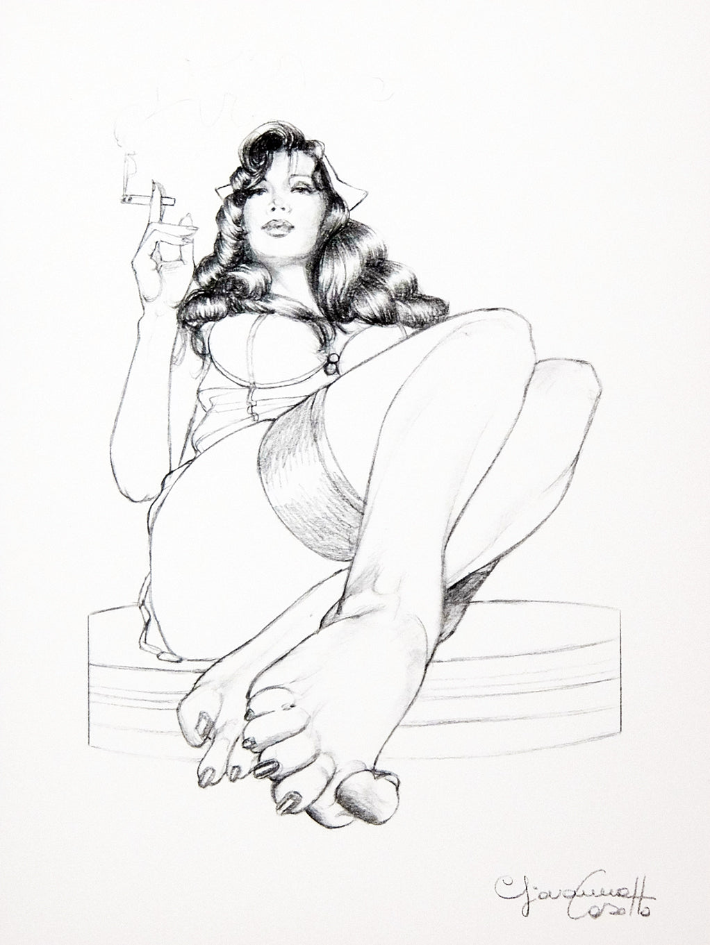 Portfolio Sketch Book con Disegno Originale N ° 25 - P.A. -