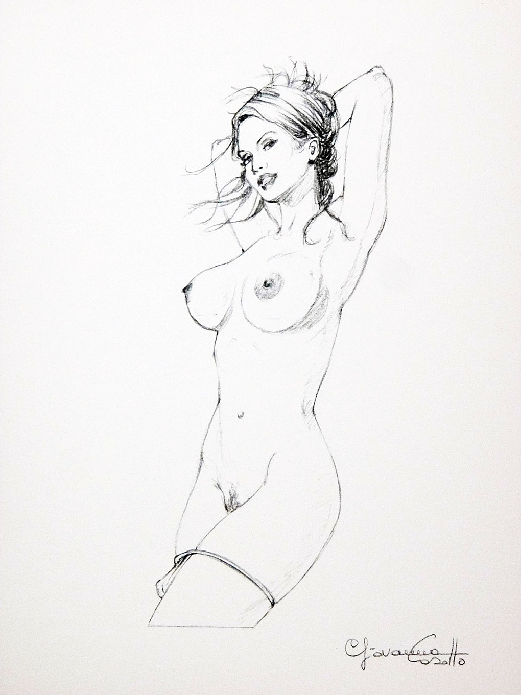 Portfolio Sketch Book con Disegno Originale N ° 33 - P.A. -