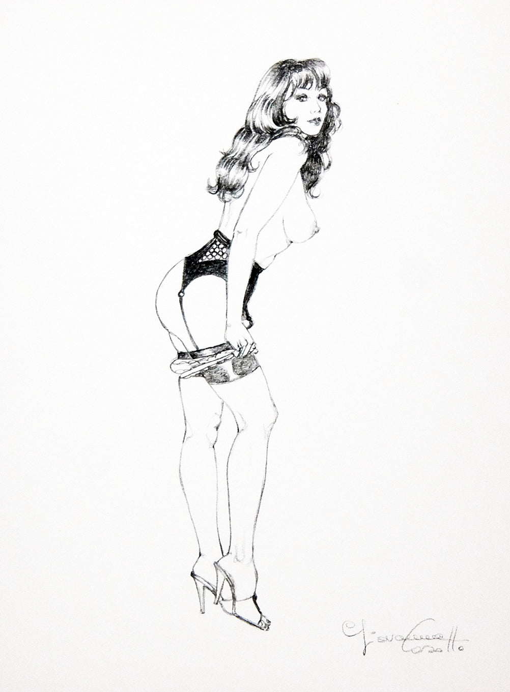 Portfolio Sketch Book con Disegno Originale N ° 25 - P.A. -
