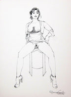 Portfolio Sketch Book with Original Drawing No. 32 - PA -