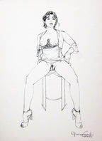 Portfolio Sketch Book con Disegno Originale N ° 25 - P.A. -