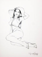 Portfolio Sketch Book con Disegno Originale N ° 25 - P.A. -