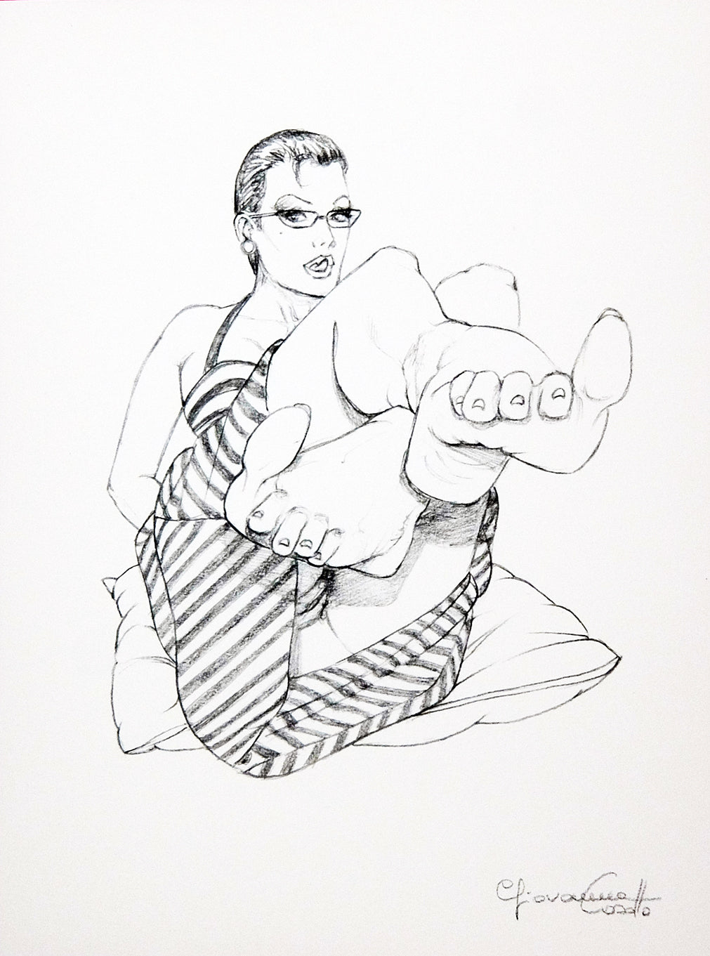 Portfolio Sketch Book con Disegno Originale N ° 33 - P.A. -