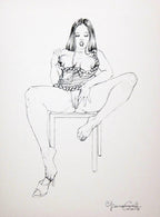 Portfolio Sketch Book con Disegno Originale N ° 25 - P.A. -