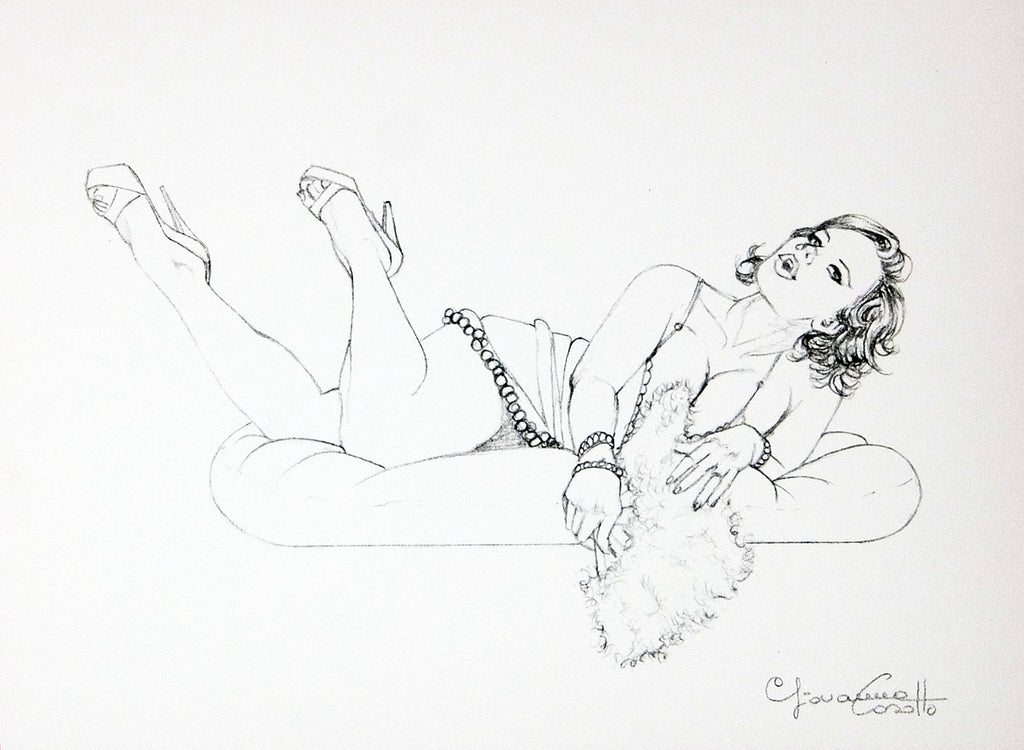 Portfolio Sketch Book con Disegno Originale N ° 25 - P.A. -