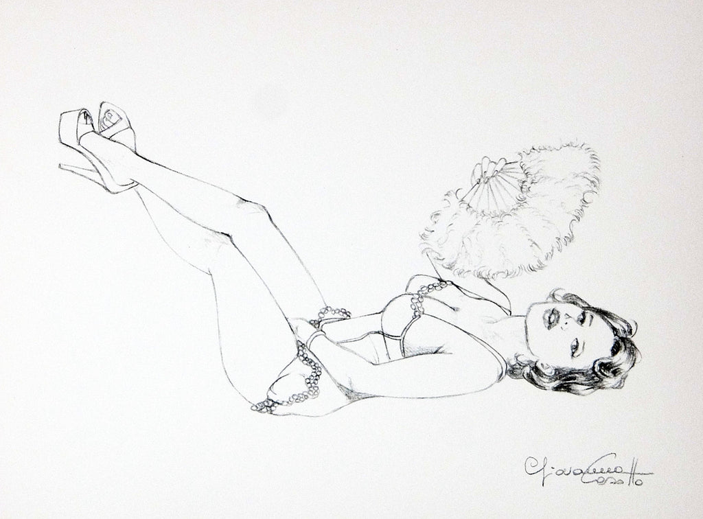 Portfolio Sketch Book con Disegno Originale N ° 25 - P.A. -