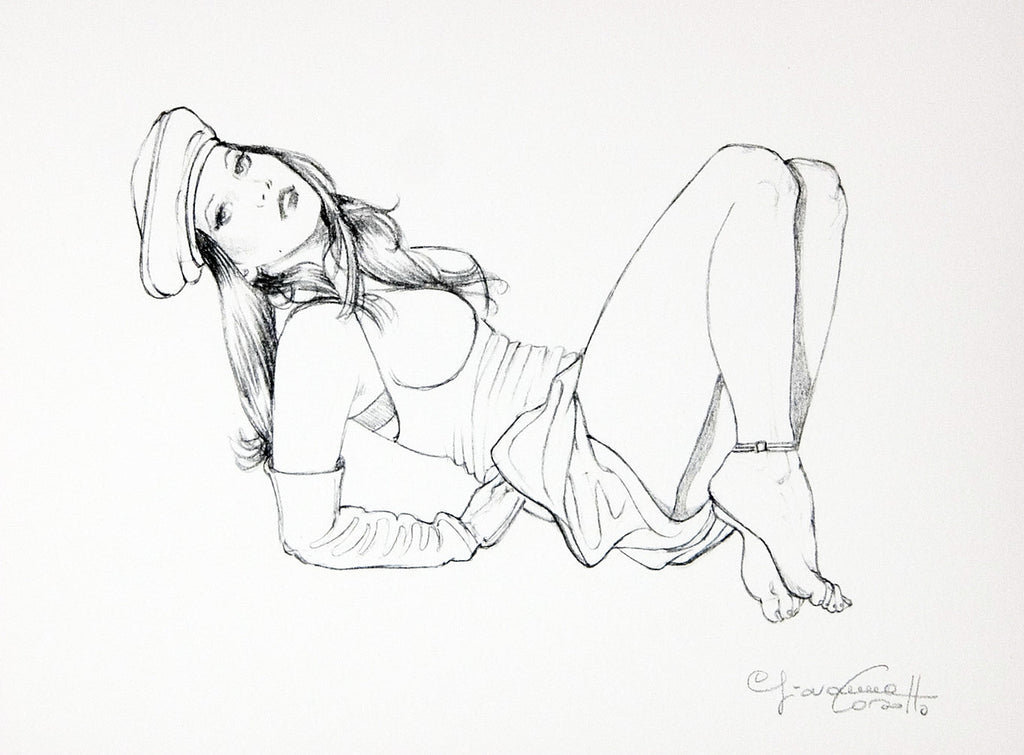 Portfolio Sketch Book con Disegno Originale N ° 25 - P.A. -