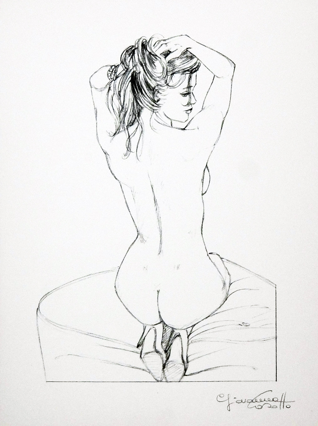 Portfolio Sketch Book con Disegno Originale N ° 36 - P.A. -