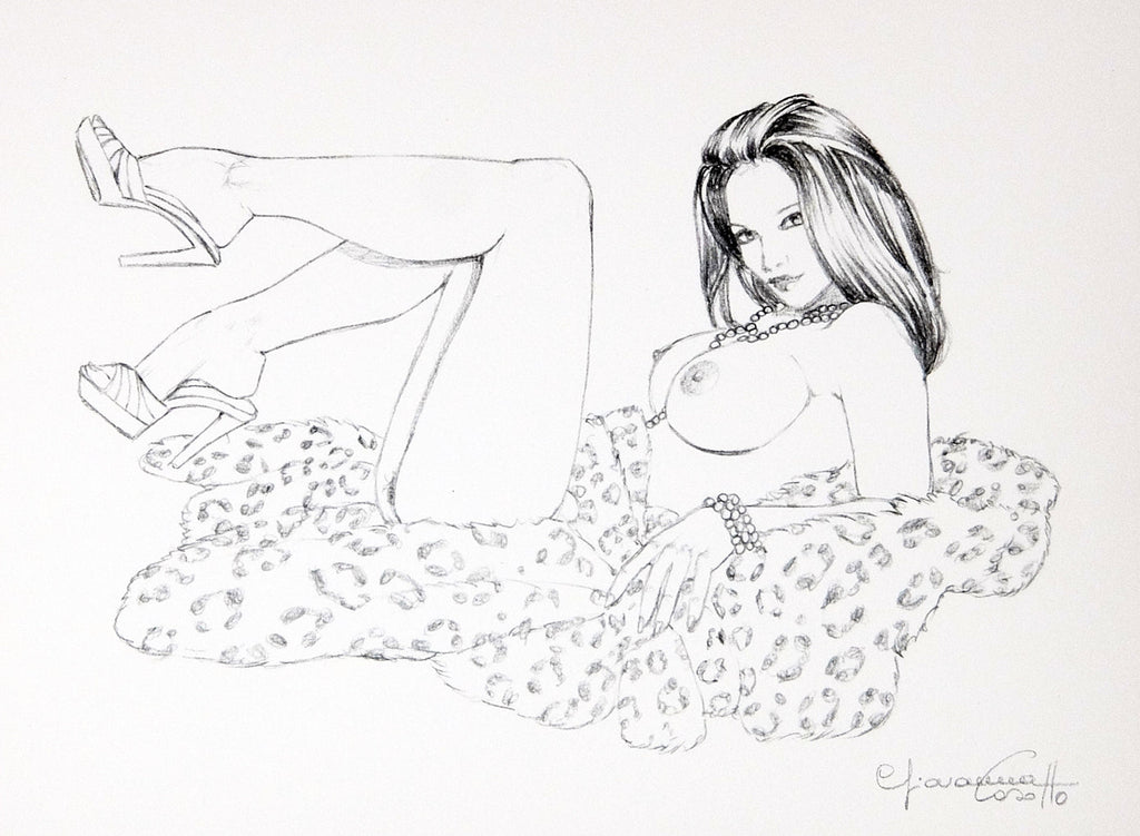 Portfolio Sketch Book con Disegno Originale N ° 25 - P.A. -