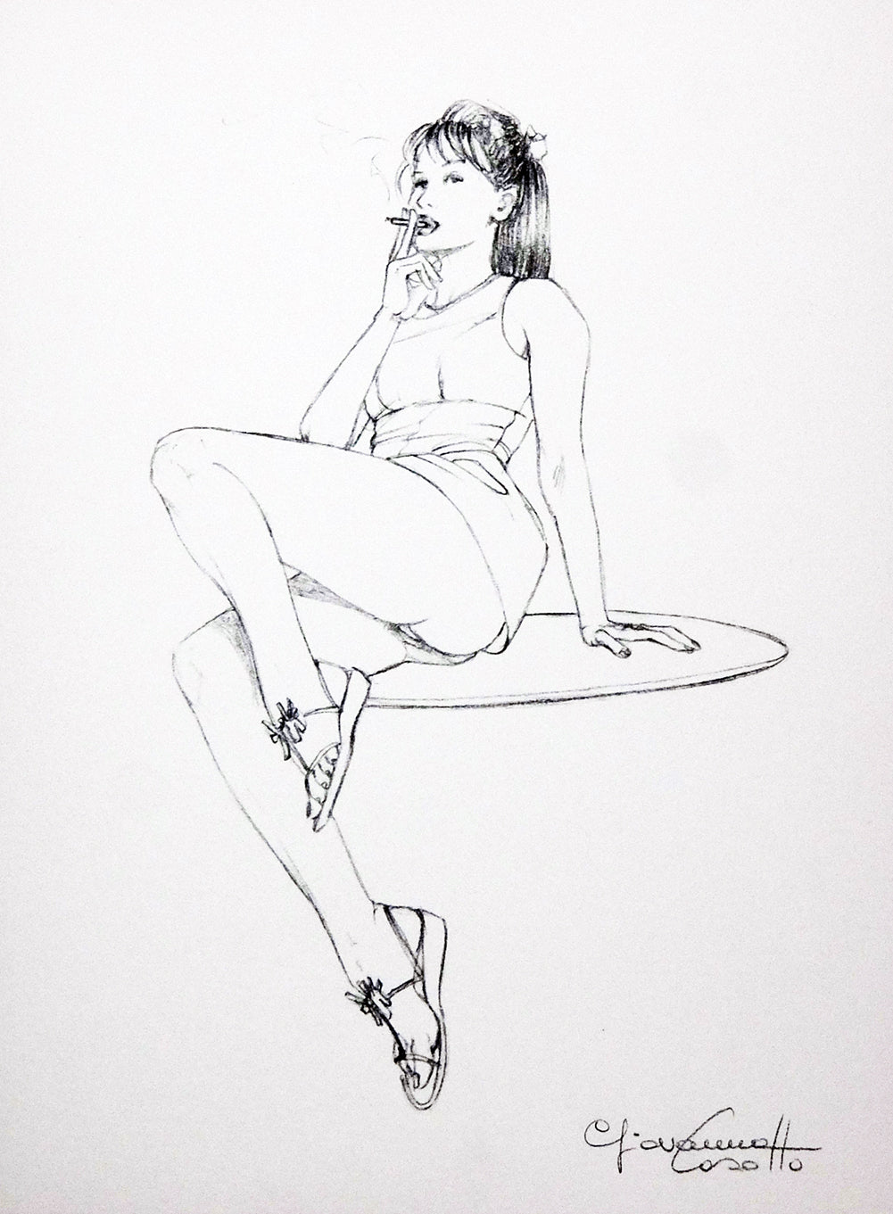 Portfolio Sketch Book con Disegno Originale N ° 25 - P.A. -