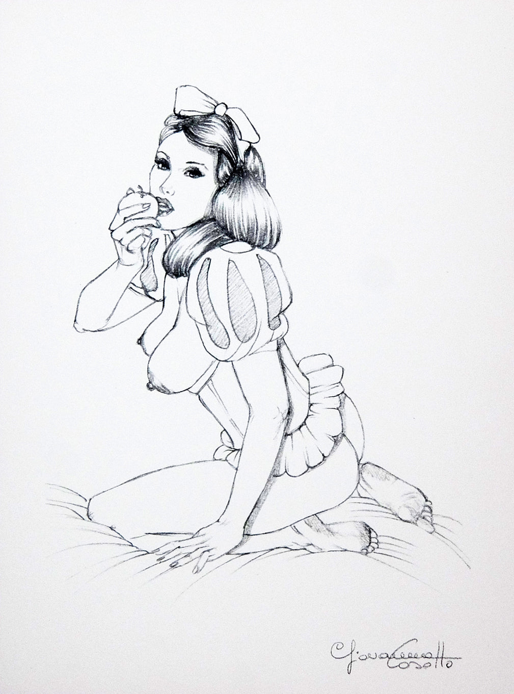 Portfolio Sketch Book con Disegno Originale N ° 25 - P.A. -