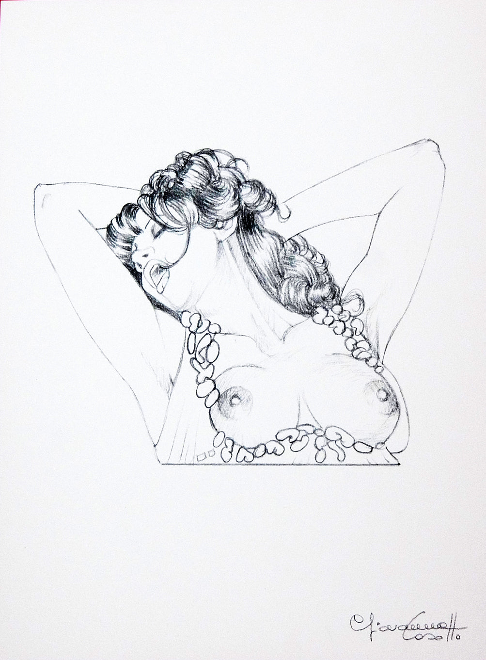 Portfolio Sketch Book con Disegno Originale N ° 36 - P.A. -