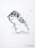 Portfolio Sketch Book con Disegno Originale N ° 25 - P.A. -