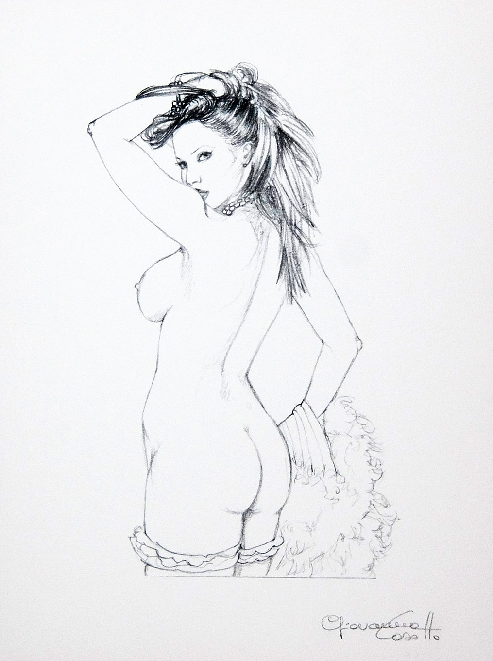 Portfolio Sketch Book con Disegno Originale N ° 25 - P.A. -