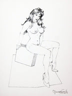 Portfolio Sketch Book con Disegno Originale N ° 25 - P.A. -