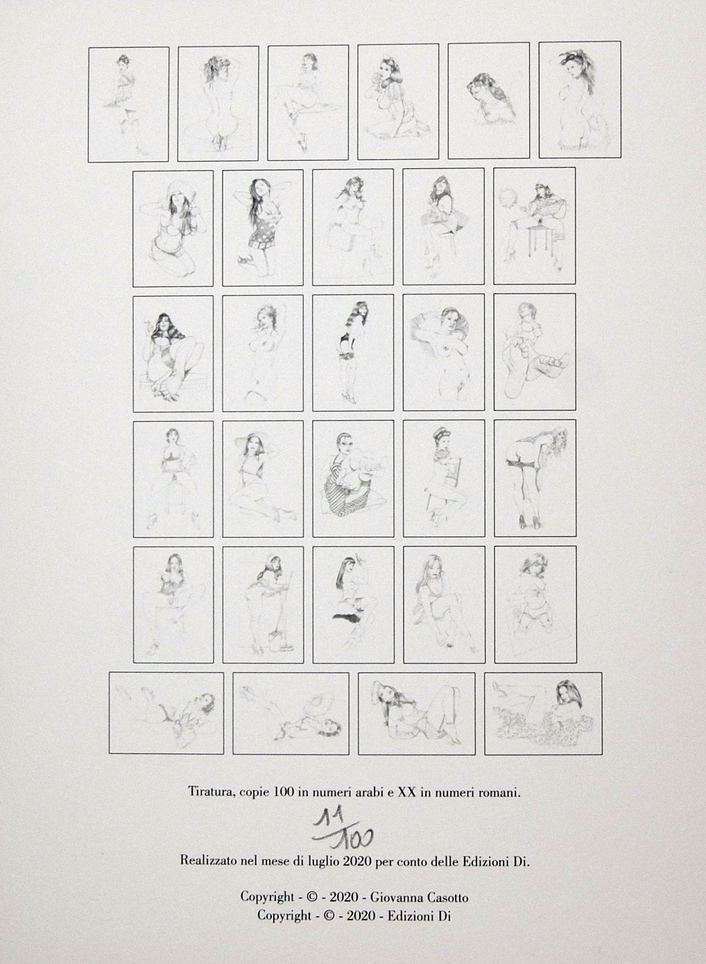 Portfolio Sketch Book con Disegno Originale N ° 36 - P.A. -