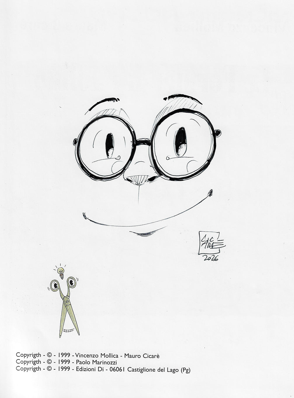 Cicarè Volume Le Forbici di Paolino con disegno originale 1