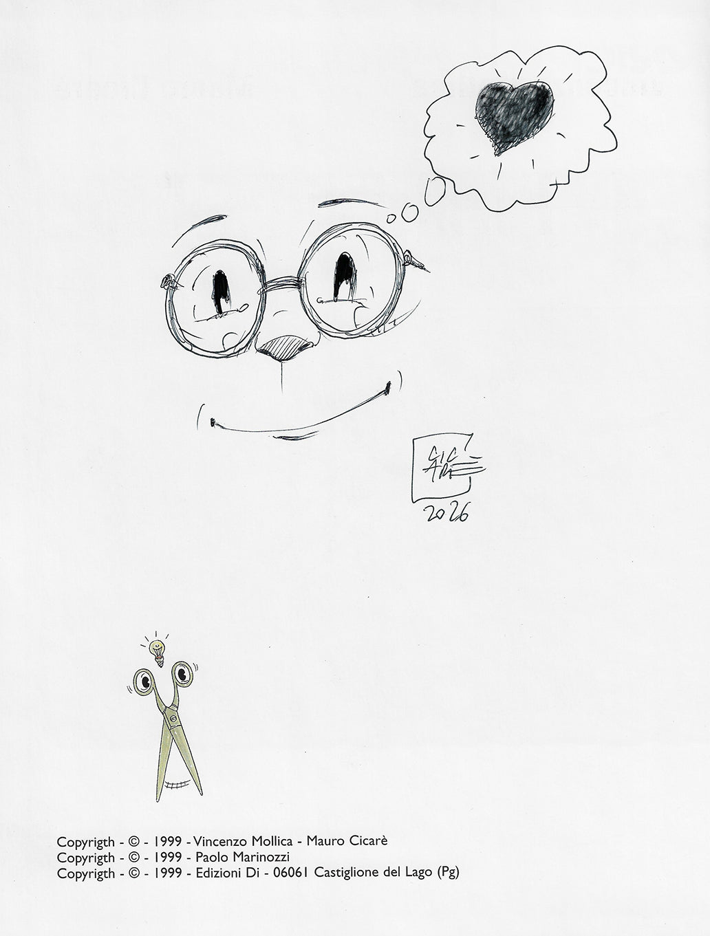 Cicarè Volume Le Forbici di Paolino con disegno originale 2