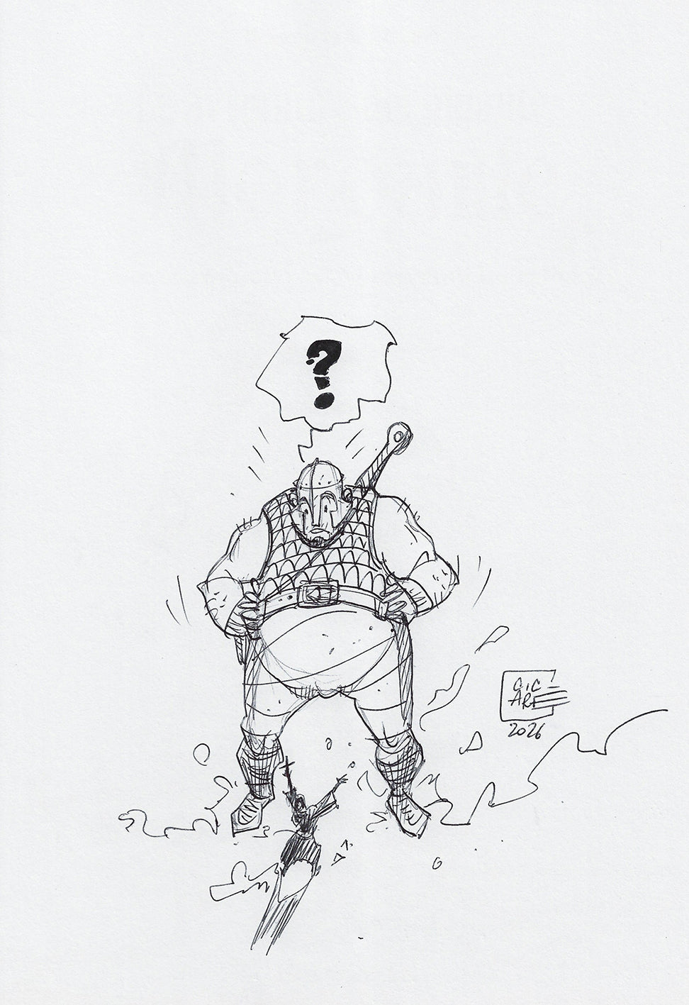 Morgante volume with original drawing.