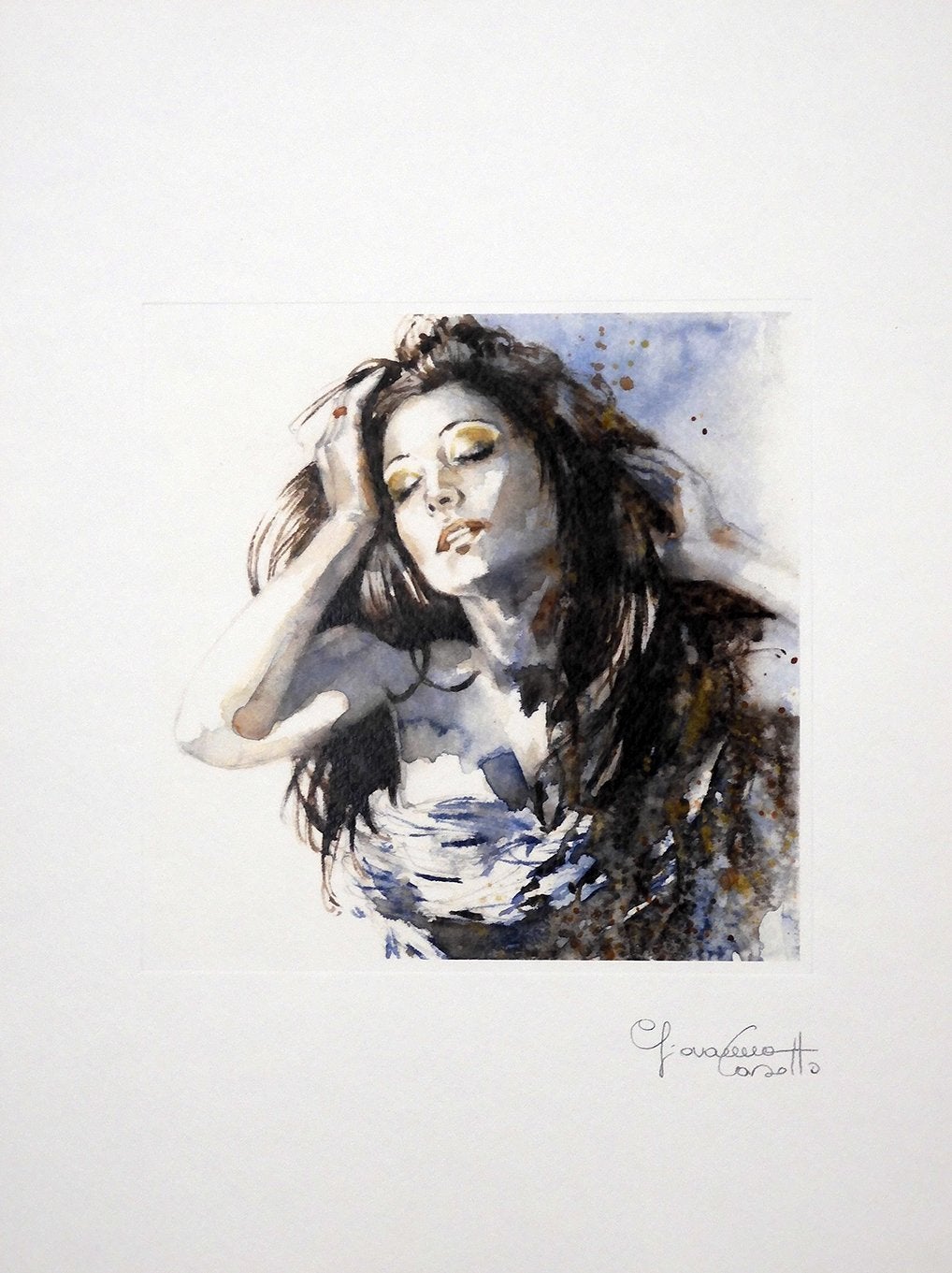 Casotto Portfolio Acquarelle con Disegno Originale N ° 31