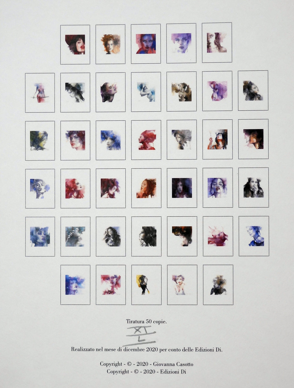 Casotto Portfolio Acquarelle con Disegno Originale N ° 31