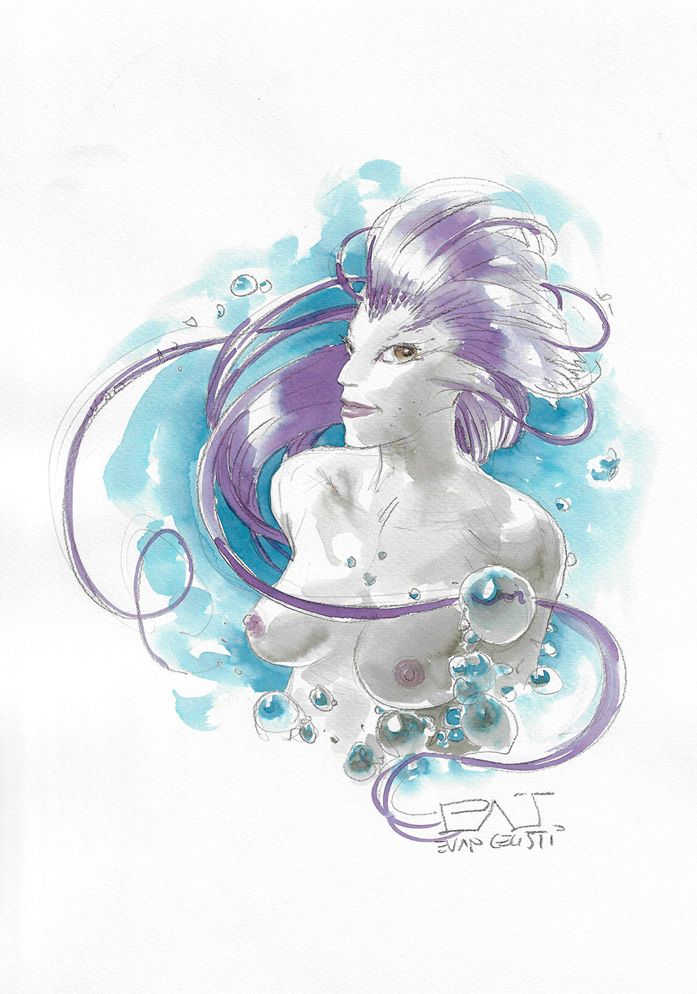 Portfolio Sirene/Mermaid Firmato Con Disegno Originale 6