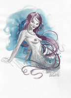 Portfolio Sirene/Mermaid Firmato Con Disegno Originale 4