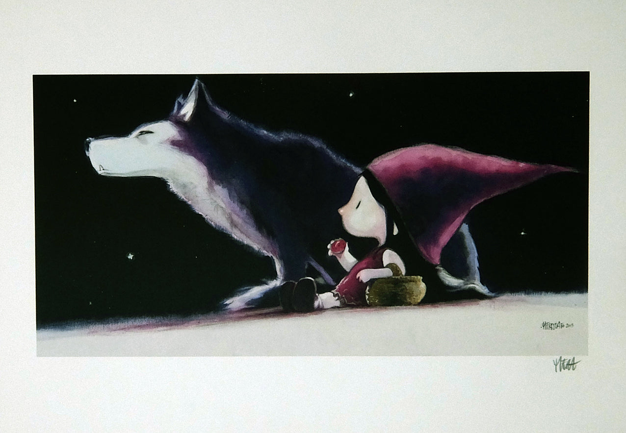 Stampa Firmata Cappuccetto Rosso Lupo Fragola