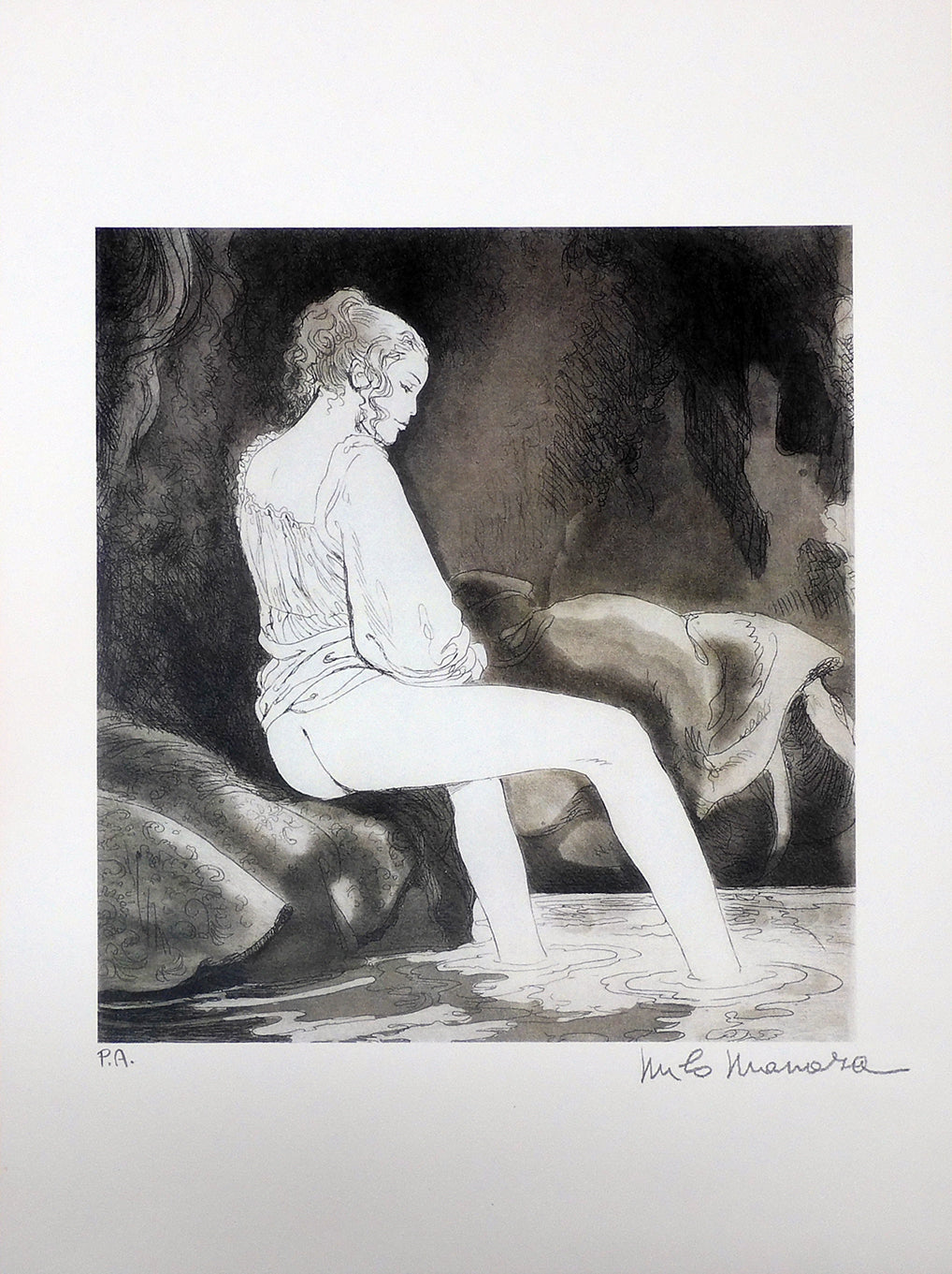 Stampa Firmata Leda e il Cigno