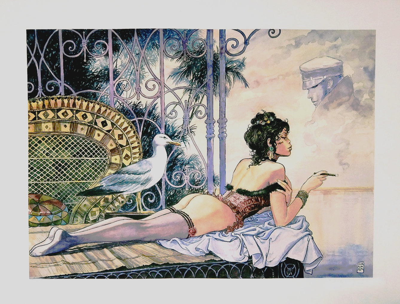 Stampa Esmeralda e Corto Maltese Grande non firmata