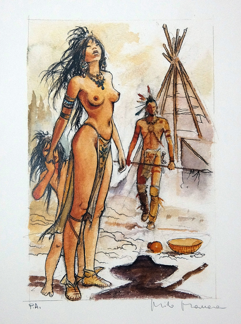 Stampa Firmata Estate Indiana in piedi P.A.