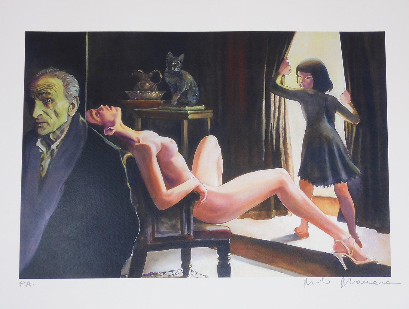 Stampa Firmata Omaggio al pittore Balthus