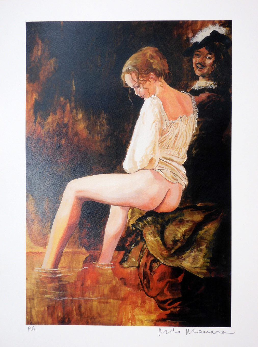 Stampa Firmata Omaggio al pittore Rembrandt.