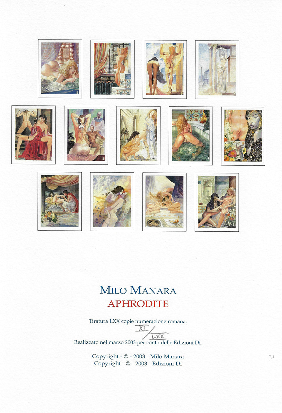 Manara Portfolio Aphrodite Numbered Unsigned 