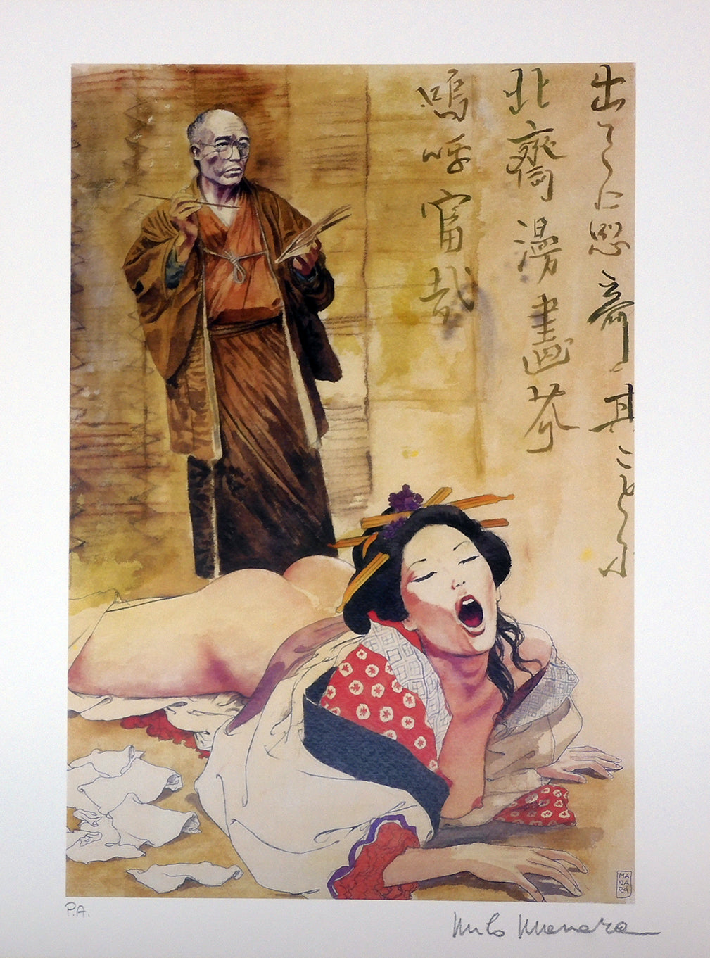 Stampa Firmata Omaggio al pittore Hokusai