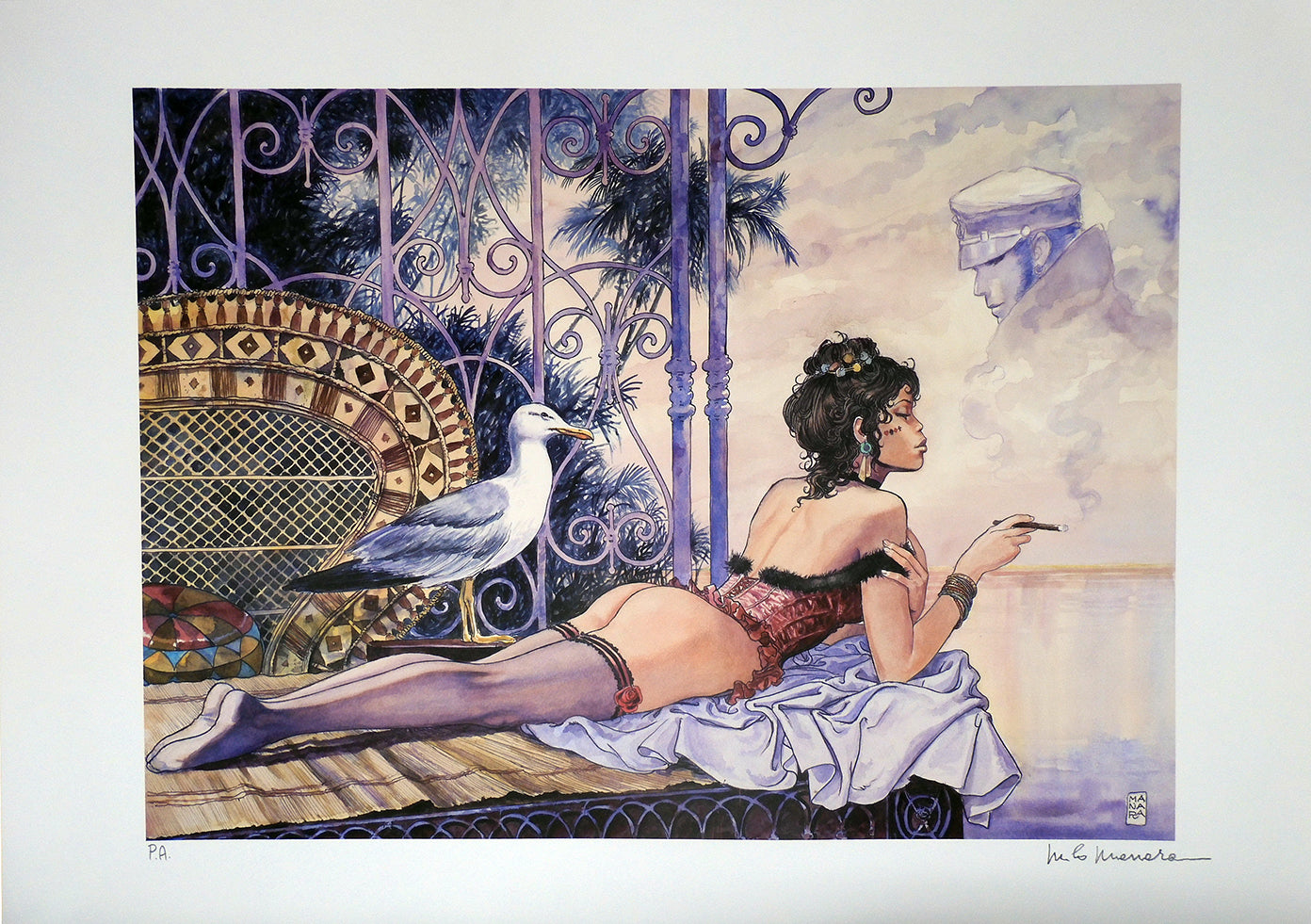 Stampa Firmata Esmeralda E Corto Maltese Grande