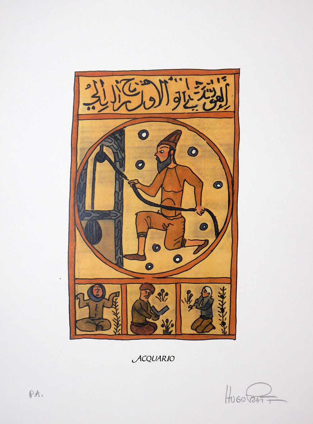 Stampa Pratt Astrologia Acquario Firmata - P.A. -