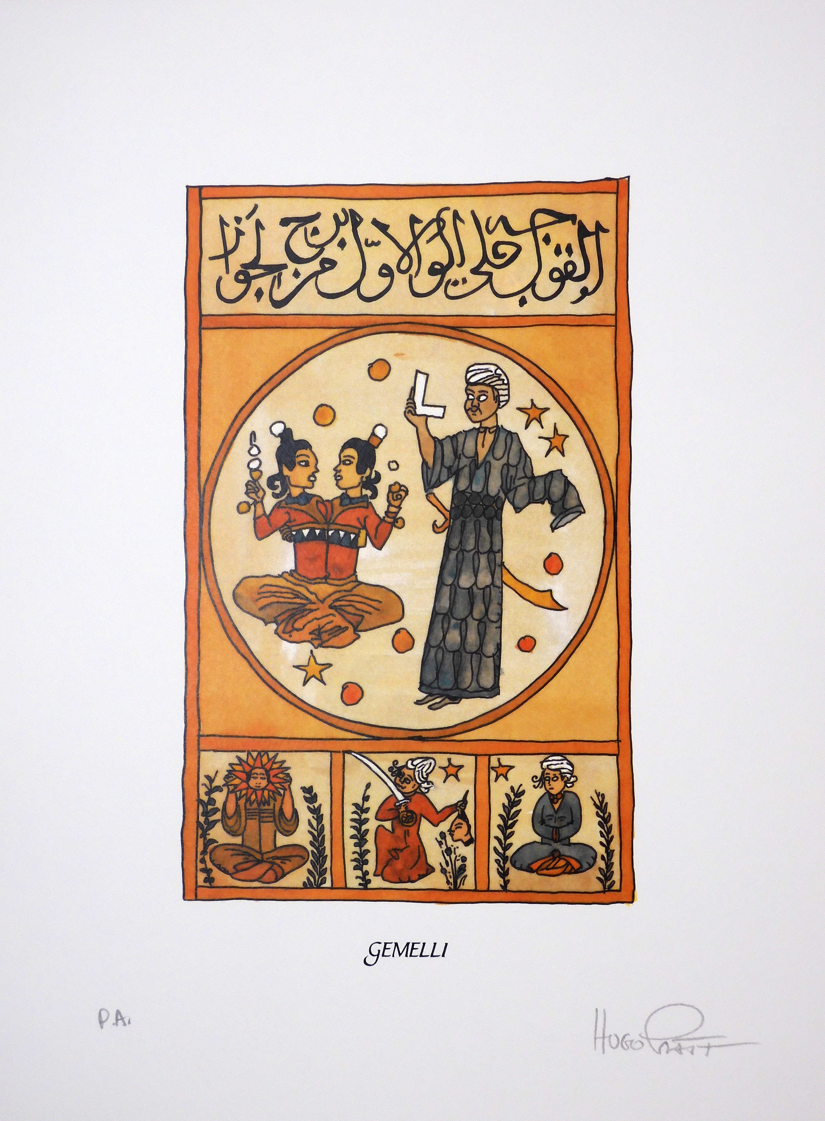 Stampa Pratt Astrologia Gemelli Firmata - P.A. -