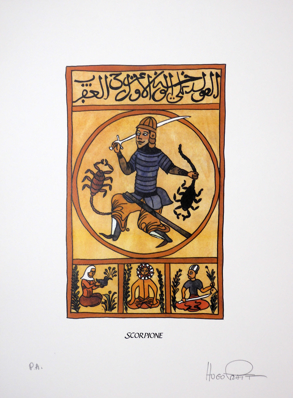 Stampa Pratt Astrologia Scorpione  Firmata - P.A. -