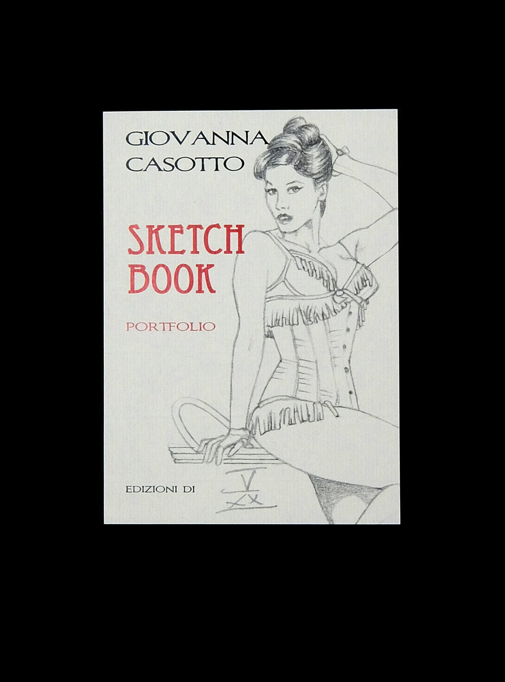 Portfolio Sketch Book con Disegno Originale N ° 25 - P.A. -