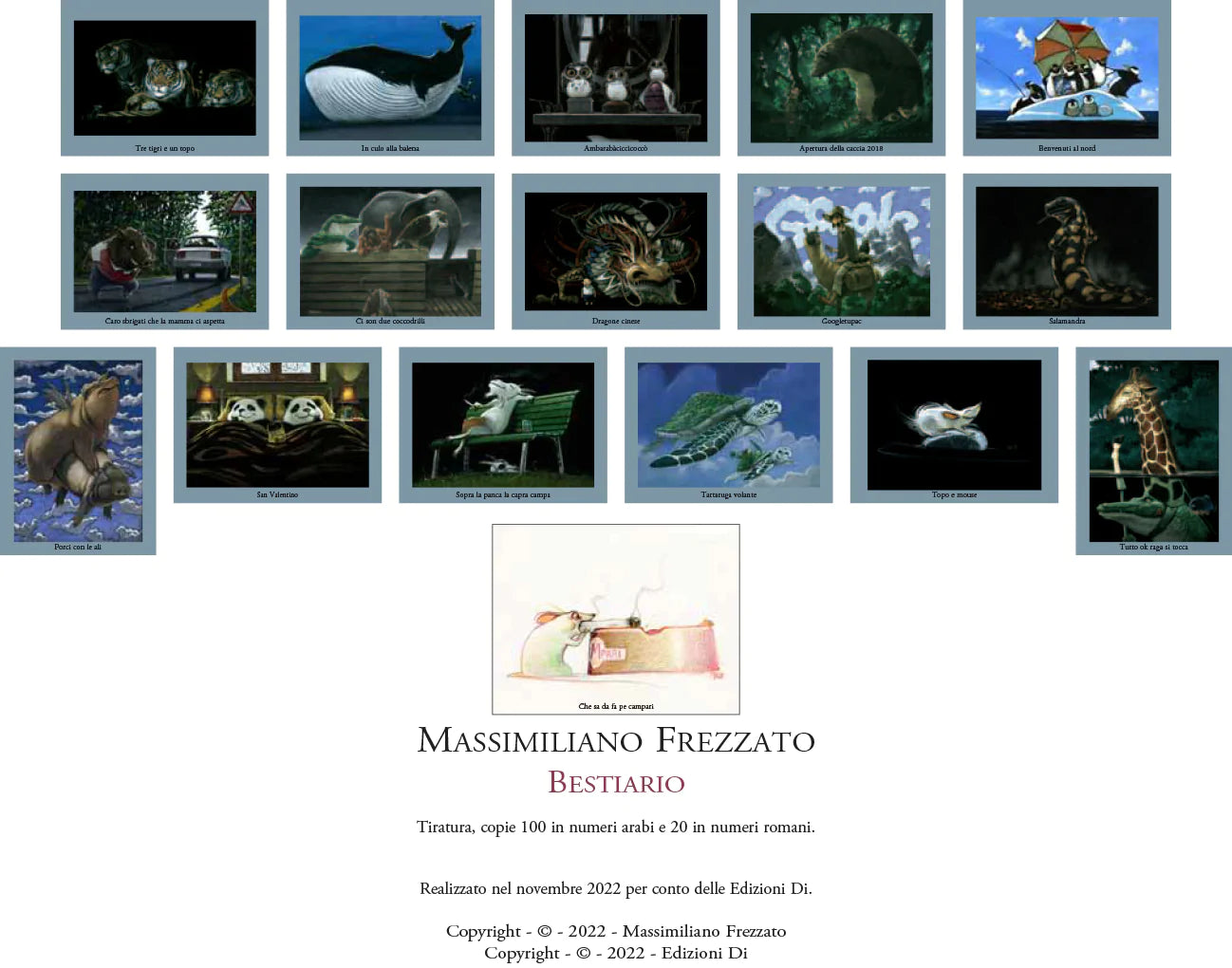 Frezzato Portfolio Bestiario Firmato