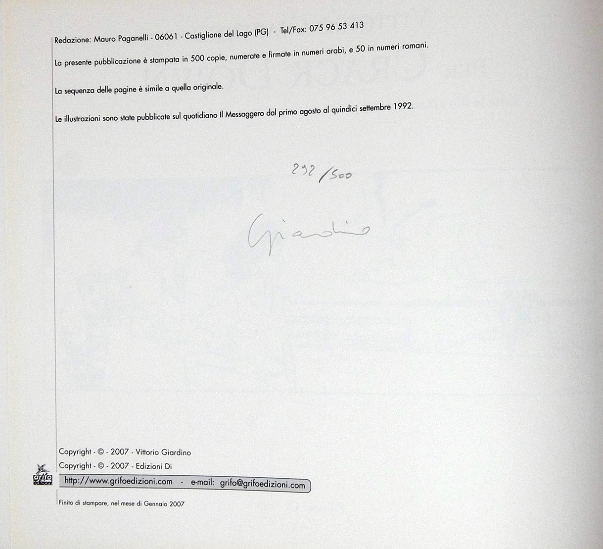 Volume Per Crack Down Numerato Con Stampa Firmata - Grifo Edizioni