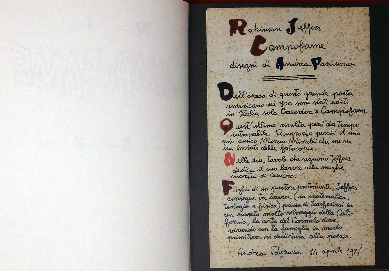 Volume Campofame Limited - Grifo Edizioni