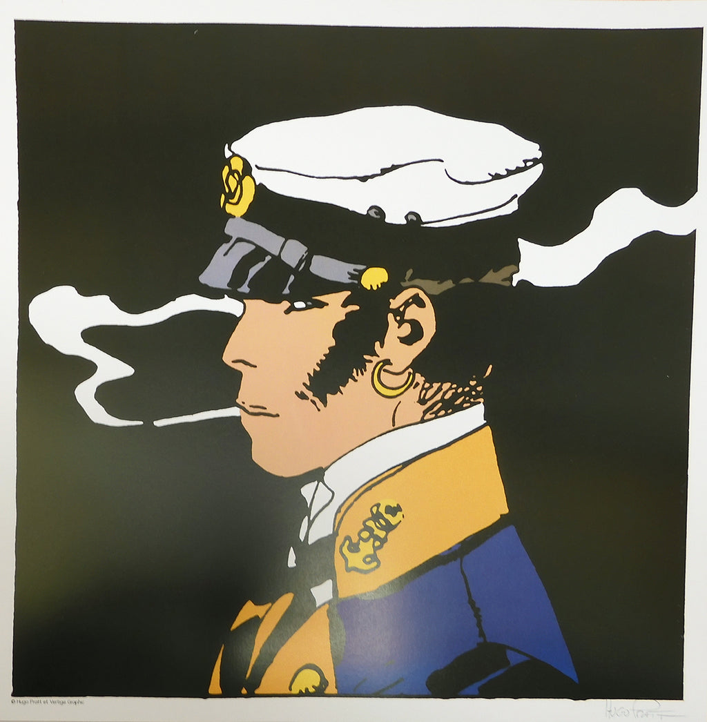 Stampa Corto Maltese Che Fuma  Firmata