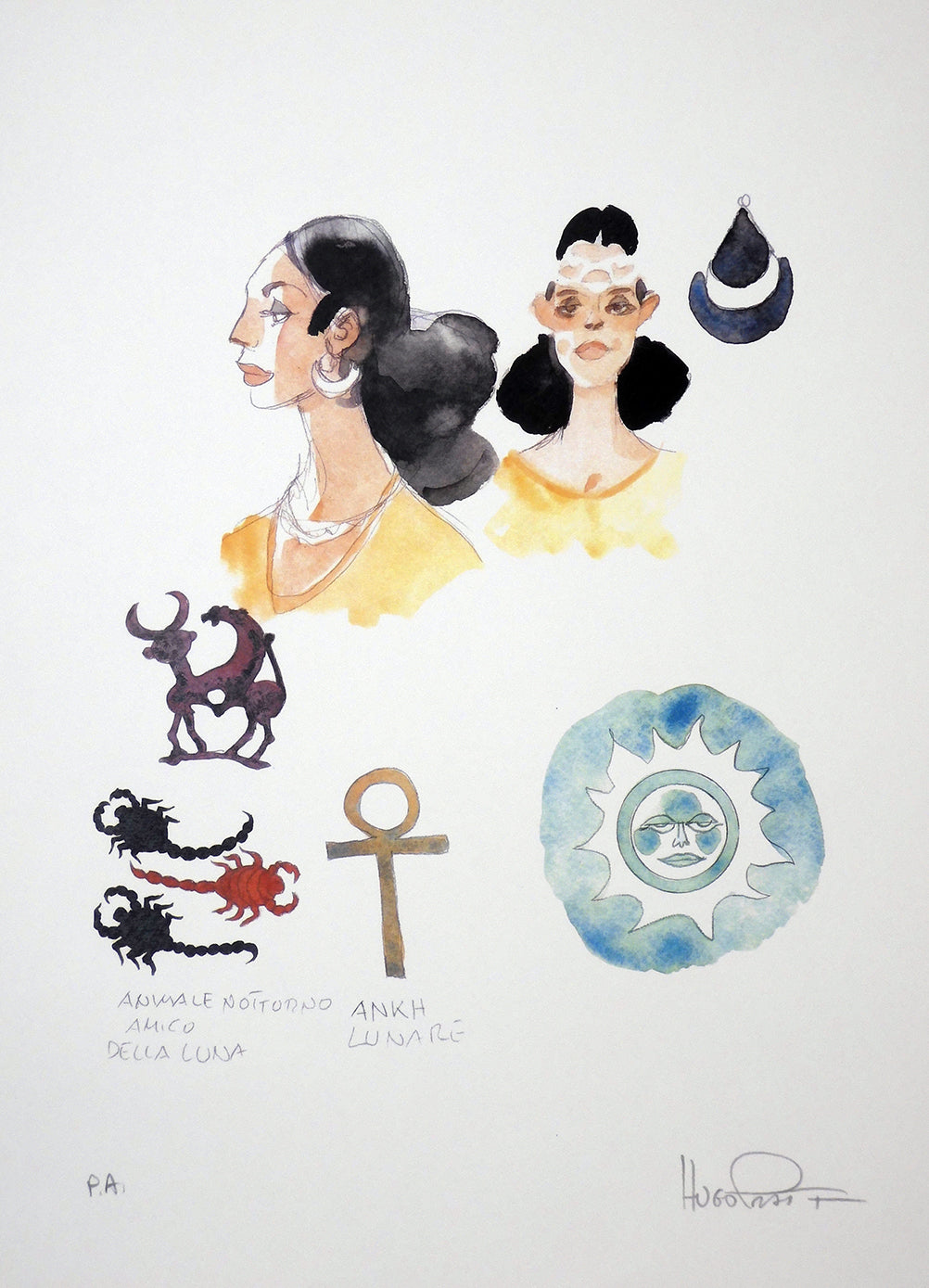 Stampa Corto Maltese Lune Soggetto 4 Firmato - P.A. -